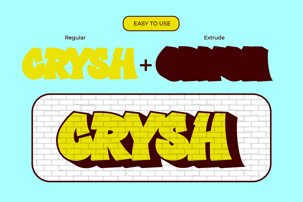 Crysh Graffiti Typeface, a Handwritten Font by Fitrah Type (Photo 8 of 12)