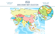 Asia Maps Collection, an Education Illustration by Illustrationsforteachers (Thumbnail 7 of 8)