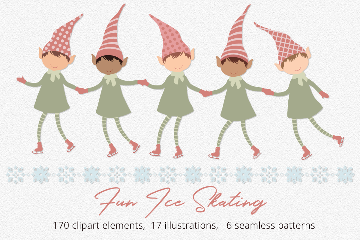 Christmas Elves Par 1 Illustrations, a Decorative Illustration by Irena Art (Photo 1 of 11)