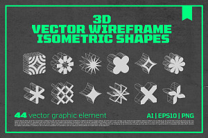 3D Wireframe Isometric Shapes | 1