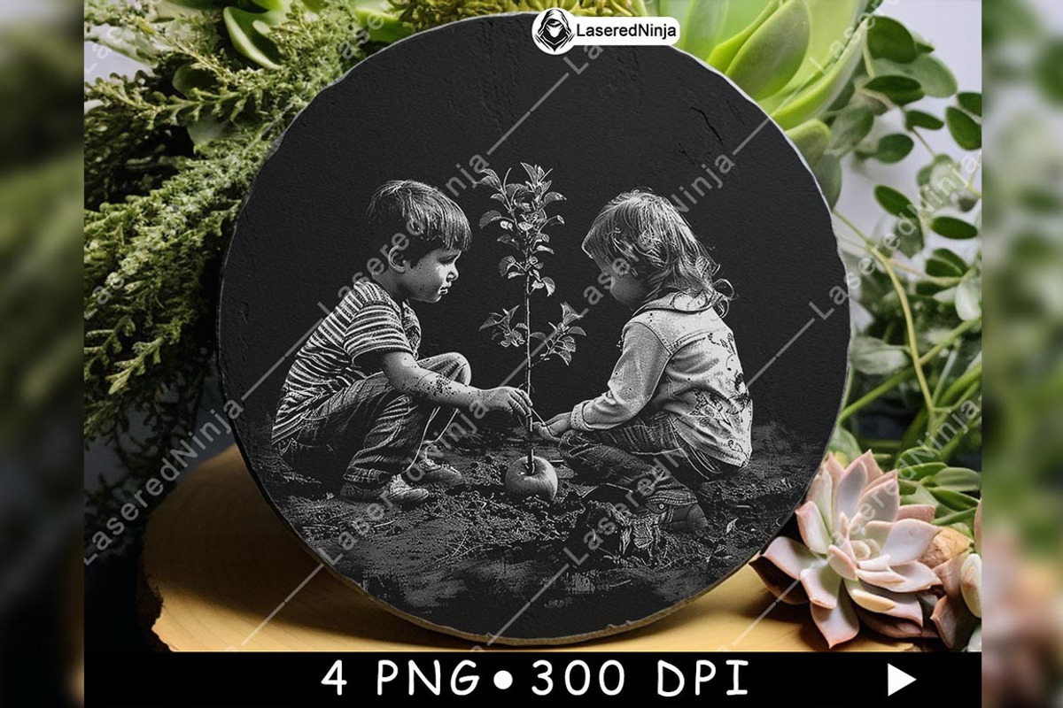 Children Planting Apple Tree Nature, a Background Graphic by LaseredNinja (Photo 6 of 7)
