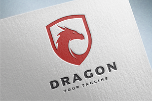 Dragon Shield Logo Design Template