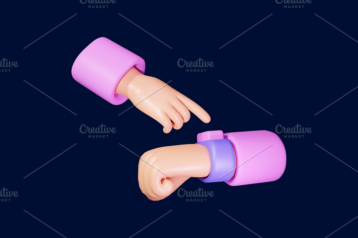 Hand gesture 3d illustration, a 3D by Kurniawan98 (Photo 6 of 7)
