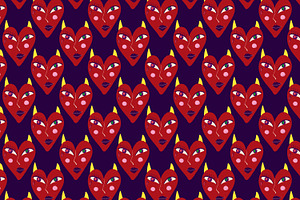 Pattern With Devilish Hearts