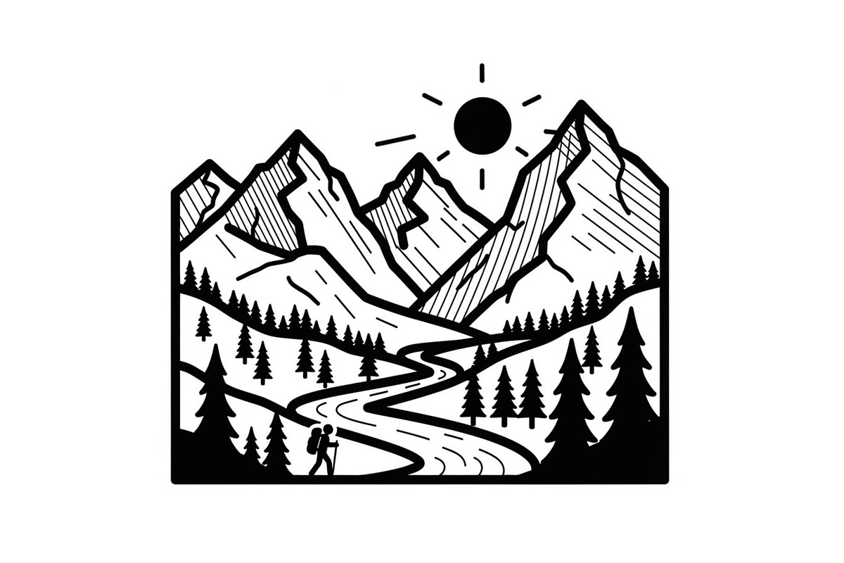 50 Mountain Landscape Silhouette Bun, an Illustration by Designer_Momina (Photo 43 of 51)