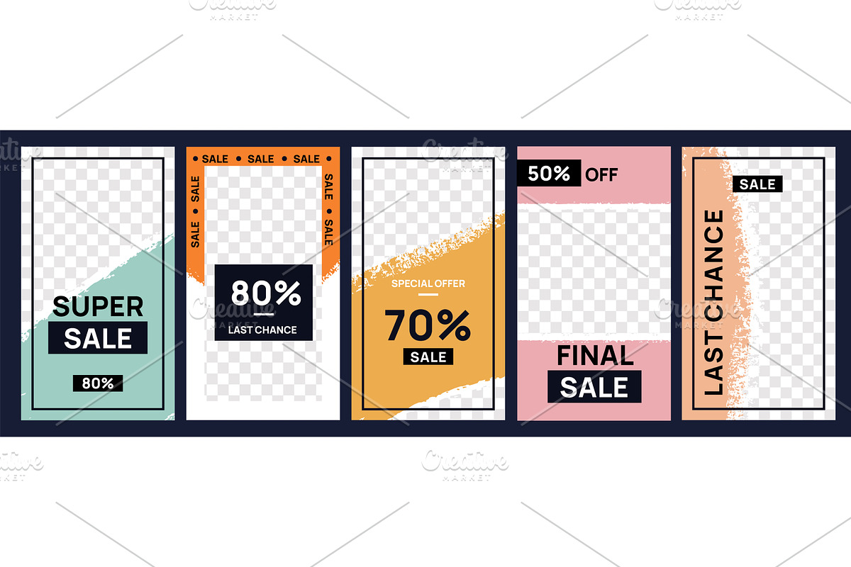 Sale and discount stories templates, an Illustration by YummyBuum