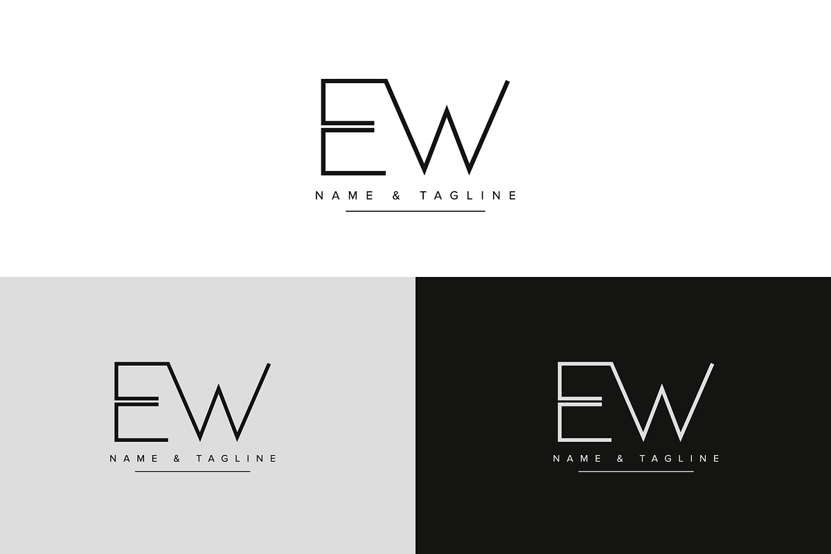 Initial letters monogram logo EW, a Branding & Logo Template by Aleesher
