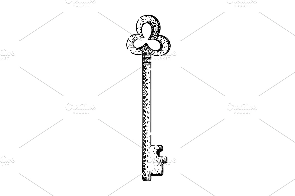 unlock skeleton key sketch hand, an Object Illustration by pikepicture