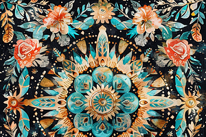 Boho Floral Mandala