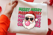 Merry Christmas Santa Bubblegum PNG, a Seasonal Illustration by CrexoraLab (Thumbnail 2 of 4)