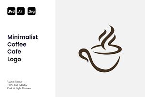 Minimalist Coffee Cafe Logo, a Branding & Logo Template by Luxury Logos