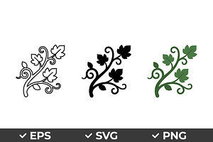 Green Leafy Vine Icons, an Object Graphic by Artonix