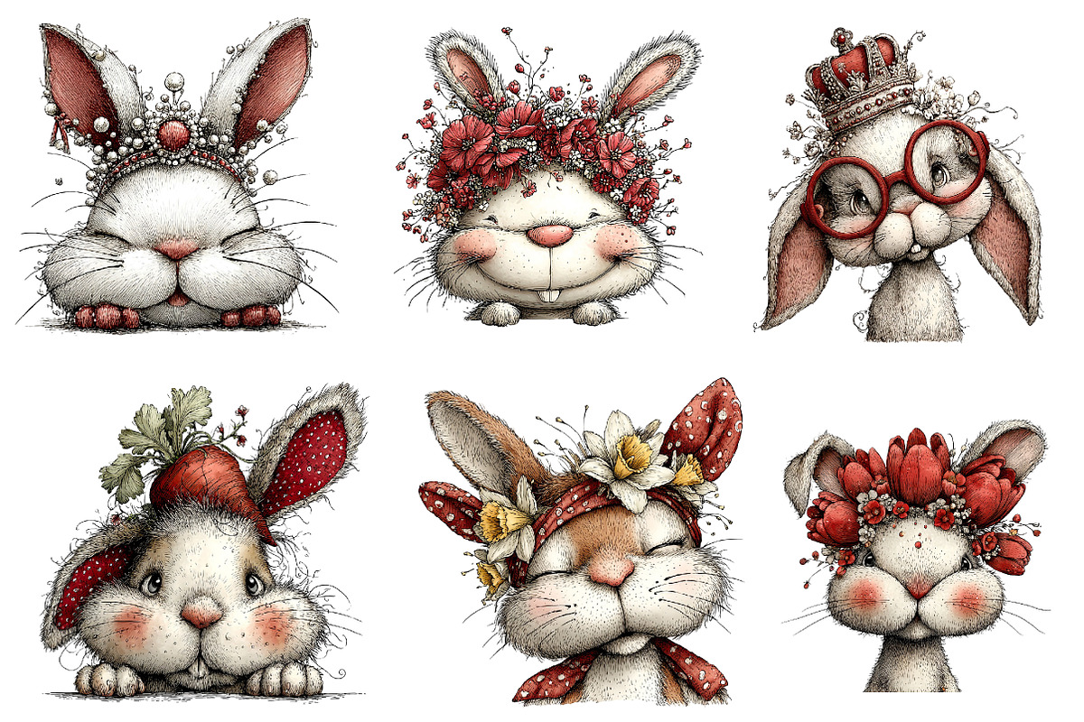 Bunny Faces Easter Bundle, an Illustration by CreationArt (Photo 2 of 5)