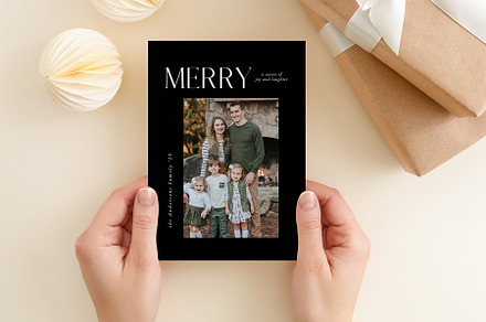 Black Merry Christmas Card Template