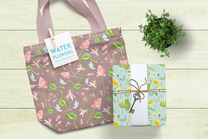 Wetland Floral Watercolor Patterns