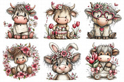 Whimsical Spring Highland Cow Clipar, an Illustration by Daily.Designs (Thumbnail 6 of 8)