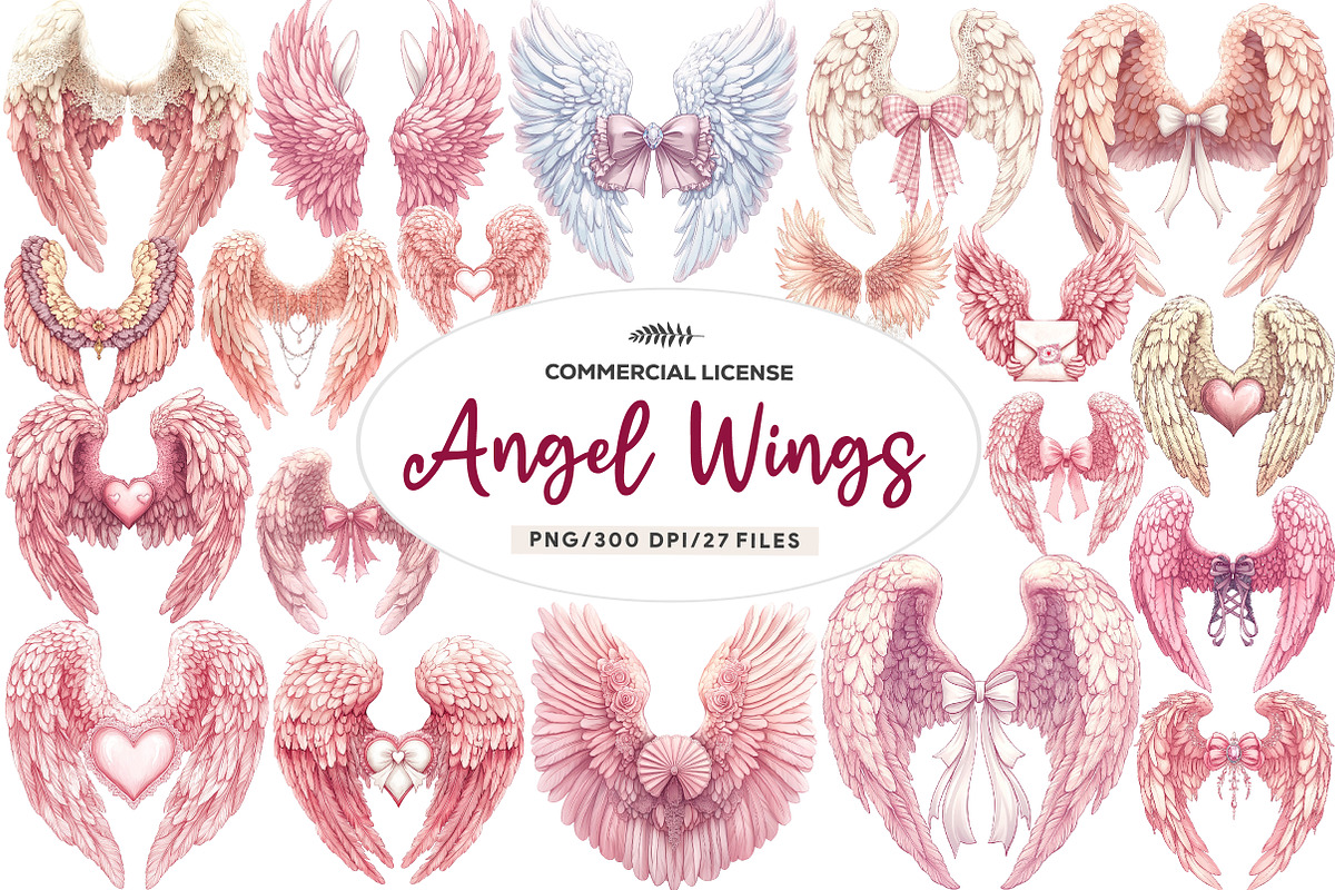 Coquette Angel Wings Sublimation, an Illustration by CreationArt (Photo 1 of 5)