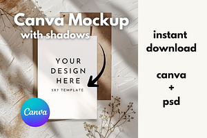 5x7 Invitation Mockup for Canva