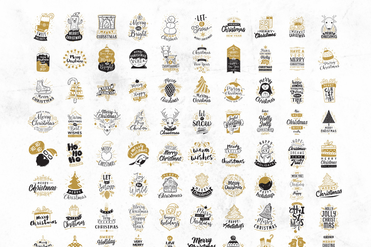 Merry Christmas typography. 100 in 1, a Graphic by pa3x (Photo 2 of 5)
