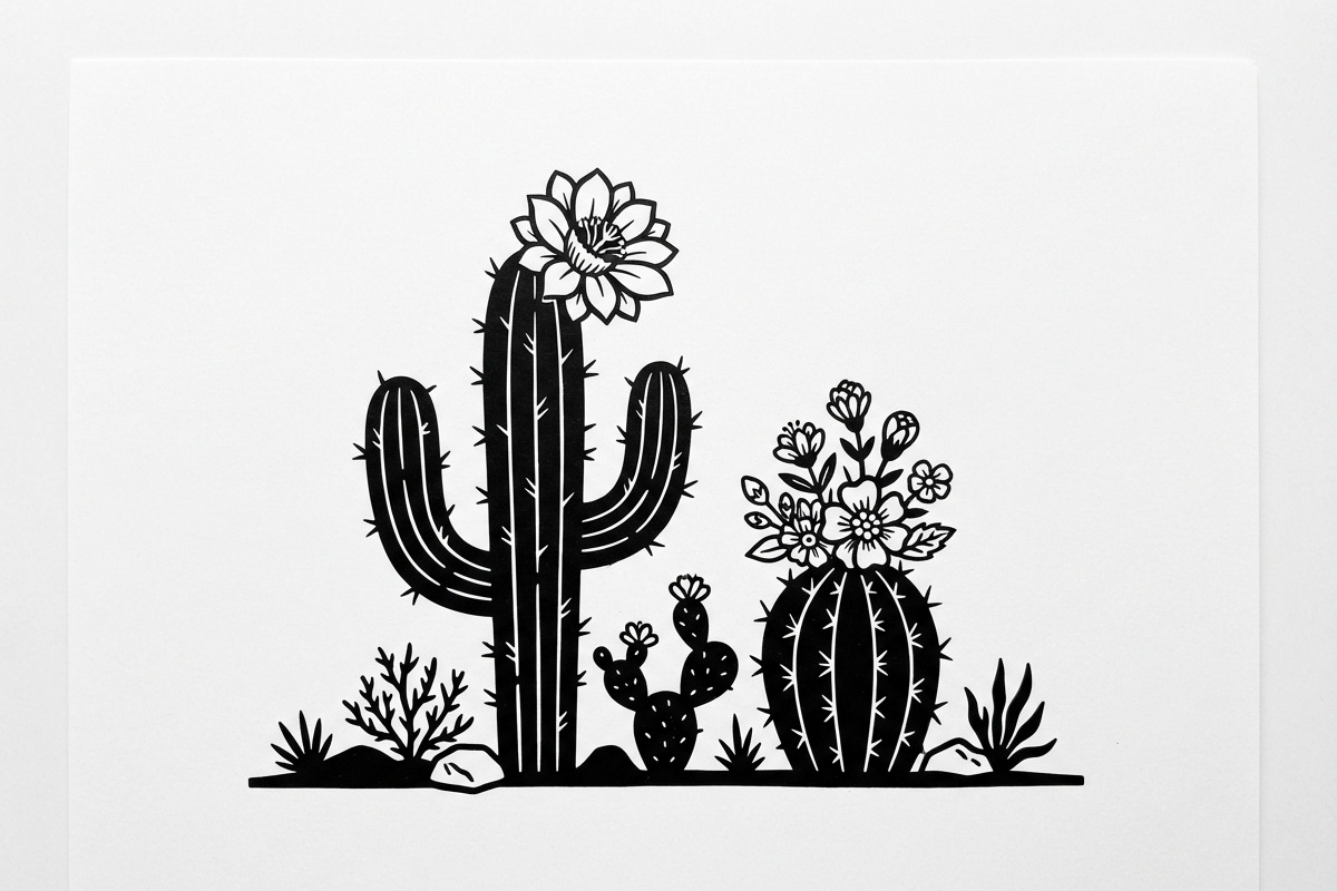 60 Desert Cactus Floral Silhouette, a Seasonal Illustration by Amazin_art (Photo 4 of 21)