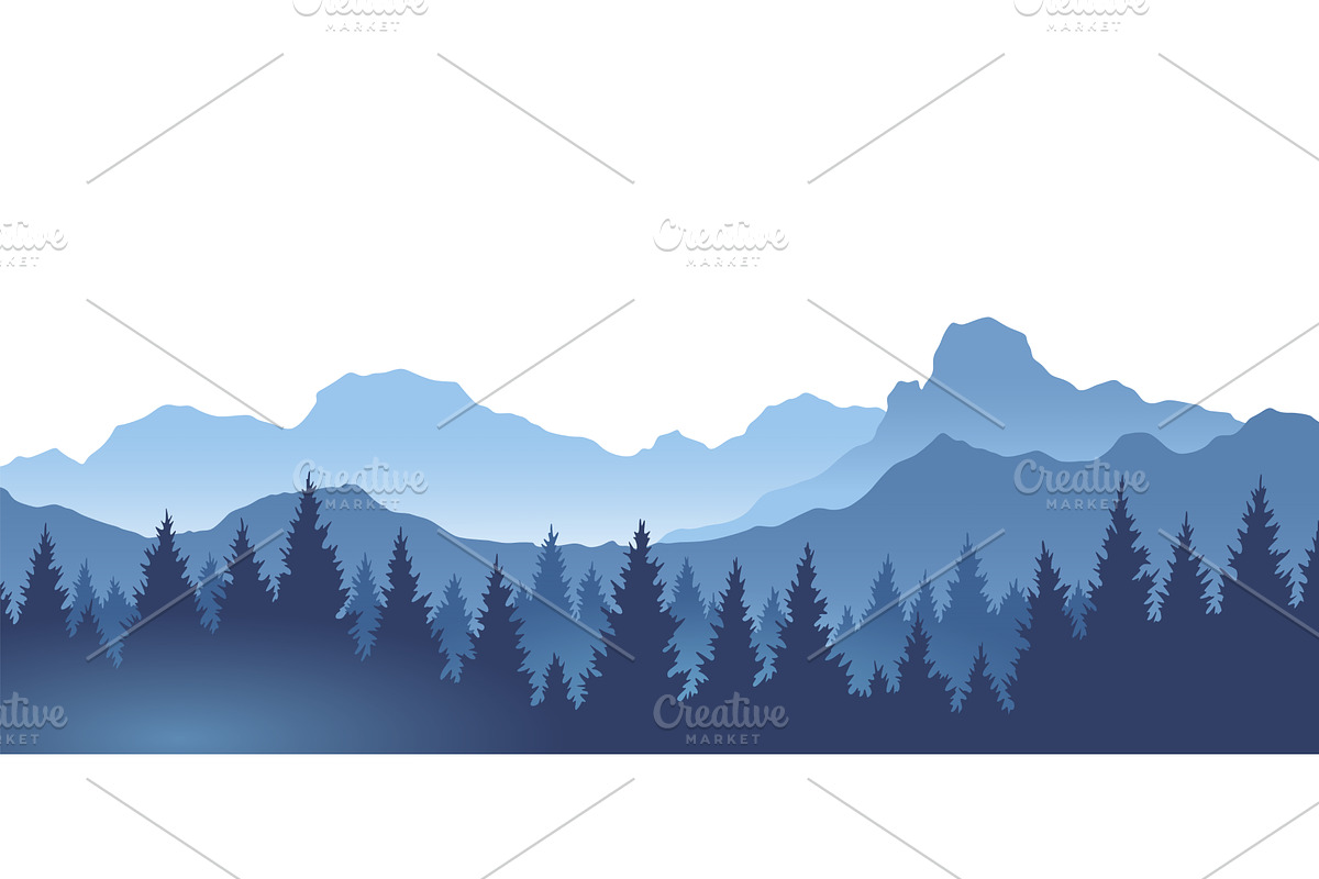 Foggy mountains landscape background, an Illustration by the8monkey