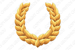 Laurel Wreath Gold Branch Emblem, an Object Illustration by Christos Georghiou