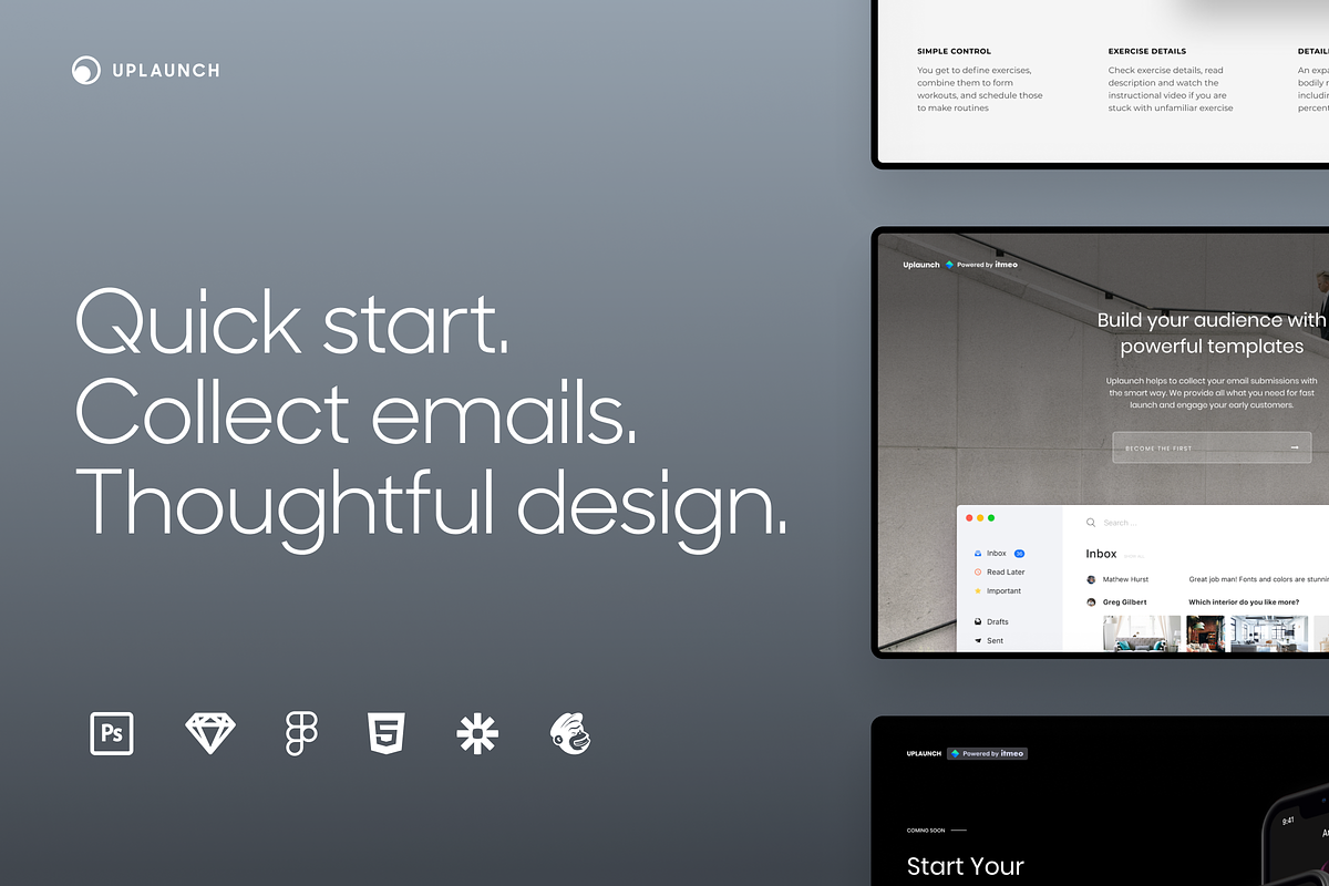 Uplaunch - HTML5 Coming Soon Pages, a Landing Page Template by itmeo (Photo 1 of 4)