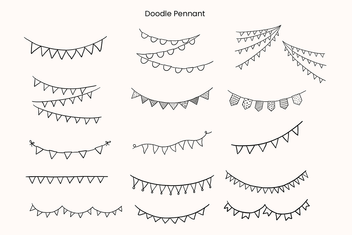 Bunting flags vector collection, an Object Graphic by ElenaPlatovaArt (Photo 10 of 10)
