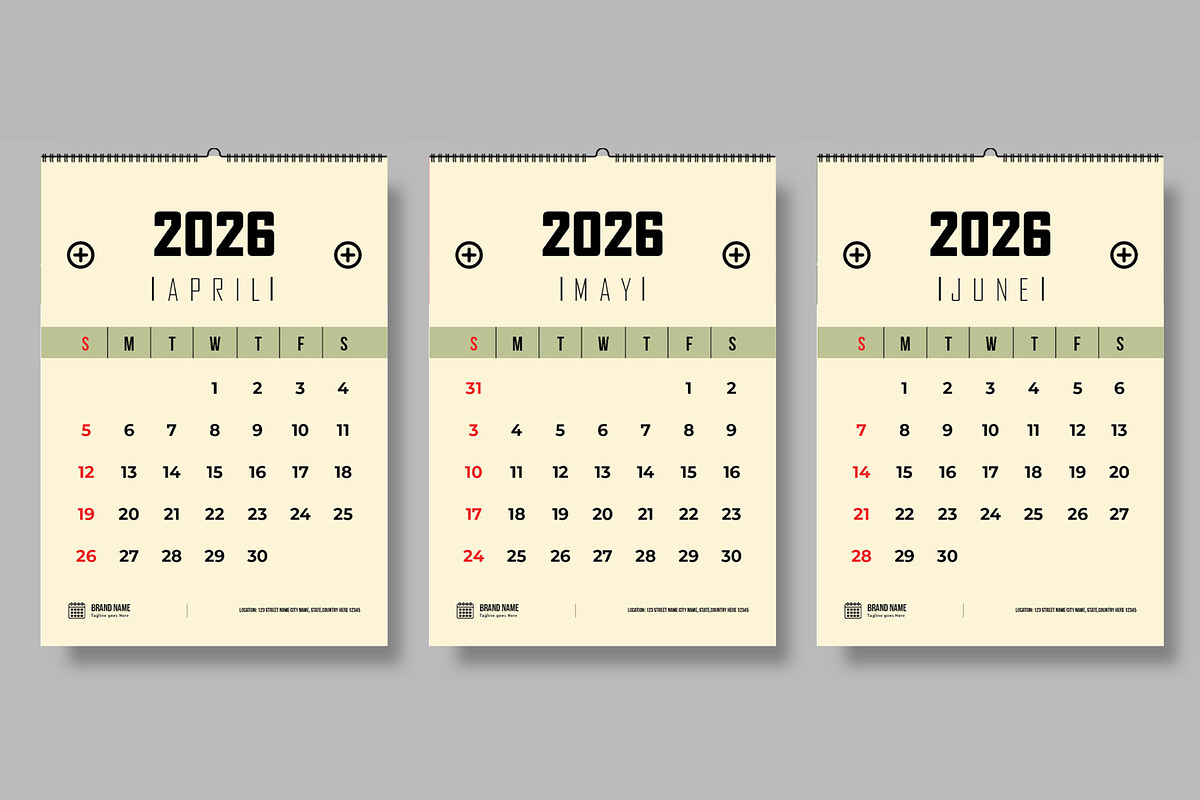 Minimal Calendar Template, a Stationery Template by ContestDesign (Photo 3 of 5)