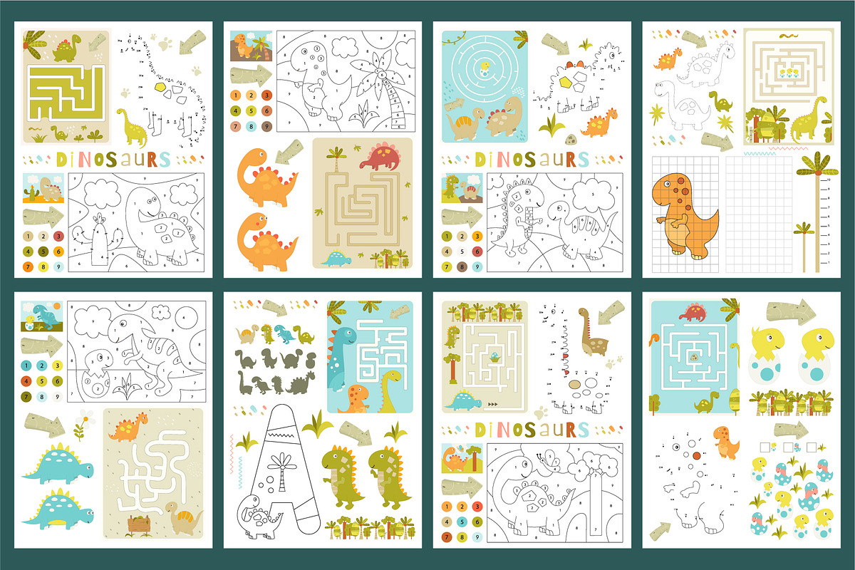 Dinosaur Games Activities for kids 1, an Animal Illustration by Nursery Art (Photo 2 of 7)