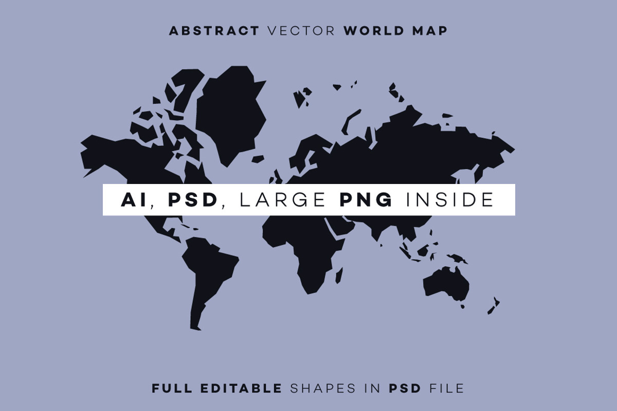 Abstract Vector World Map, a Graphic by Alexey Yarkin (Photo 1 of 2)