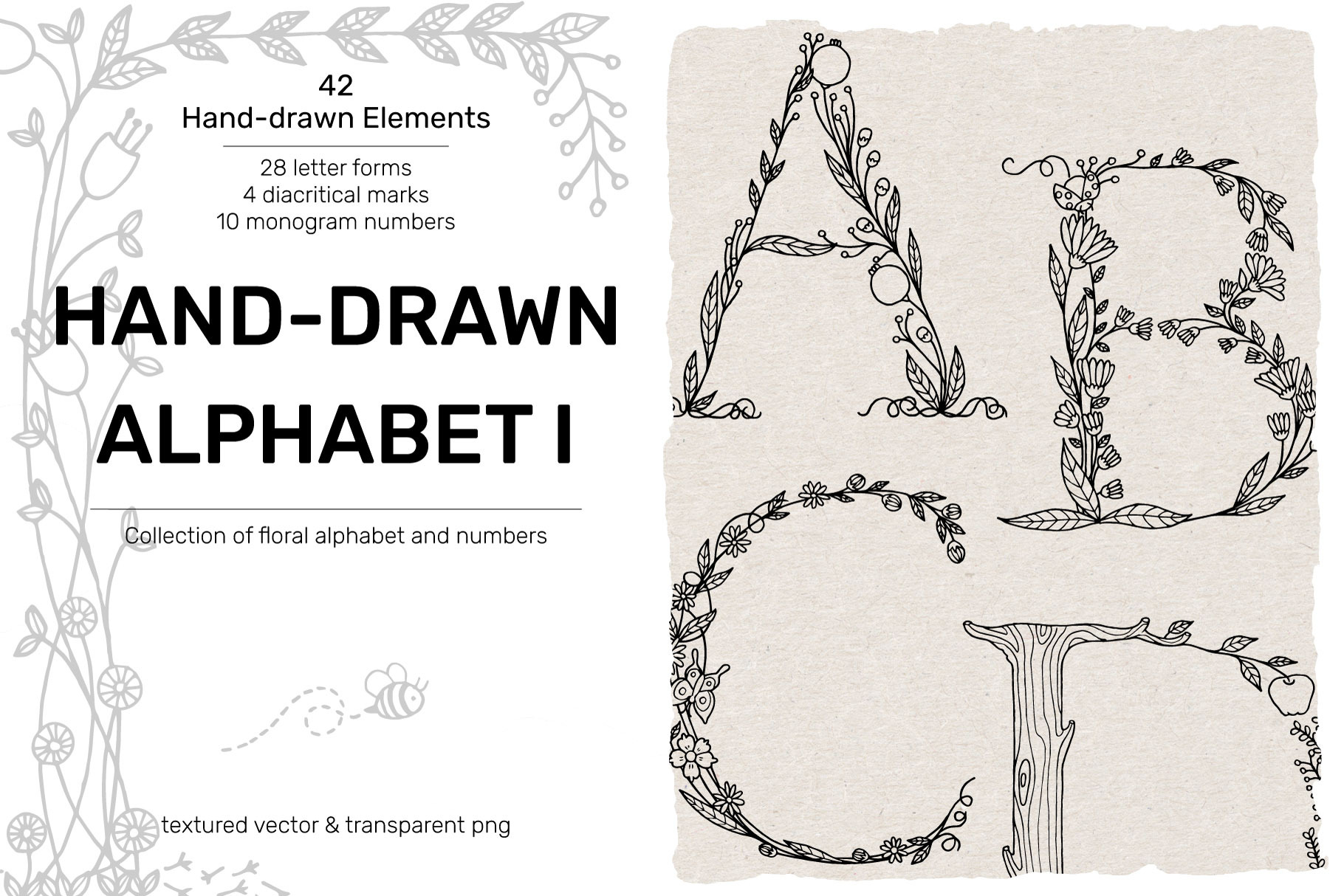 Hand-drawn Alphabet I