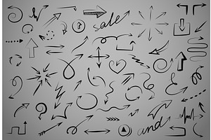 Set of arrows icons silhouettes, an Object Graphic by RODINA