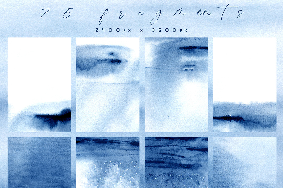 Blue watercolor backgrounds, a Texture Graphic by Soffi Sk (Photo 7 of 11)