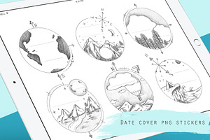 6 pcs Travel date headers 