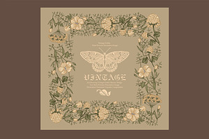 Butterfly Flowers Clover Flax Cards