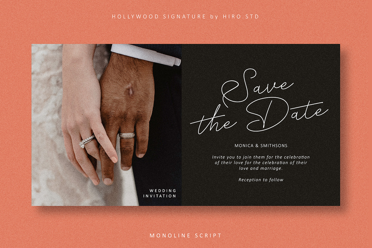 Hollywood Signature Monoline Font, a Handwritten Font by HIRO.std (Photo 2 of 11)