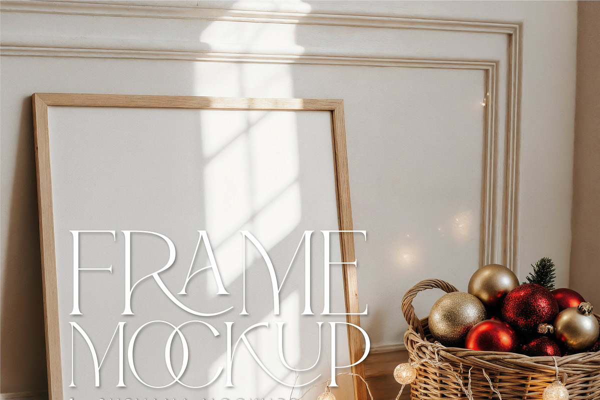 Christmas Frame Mockup – Boho Wall A, a Mockup by Jusvana Mockup (Photo 1 of 10)