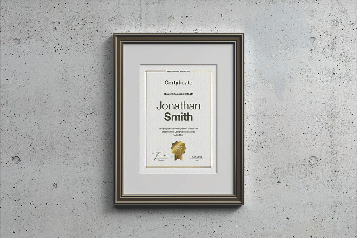 A4 Passe-partout Certificate Mockup, an Advertising Mockup by DesignRushMarket (Photo 12 of 13)