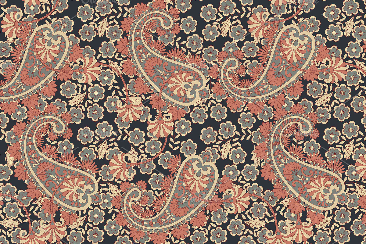 Fashion paisley seamless pattern, a Pattern Graphic by antalogiya (Photo 2 of 4)
