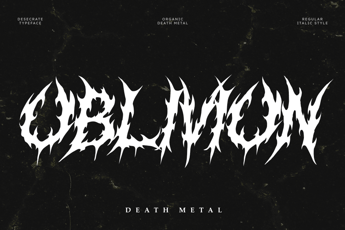 Desecrate - Death Metal font, a Symbol Font by Masyafi Studio (Photo 5 of 9)