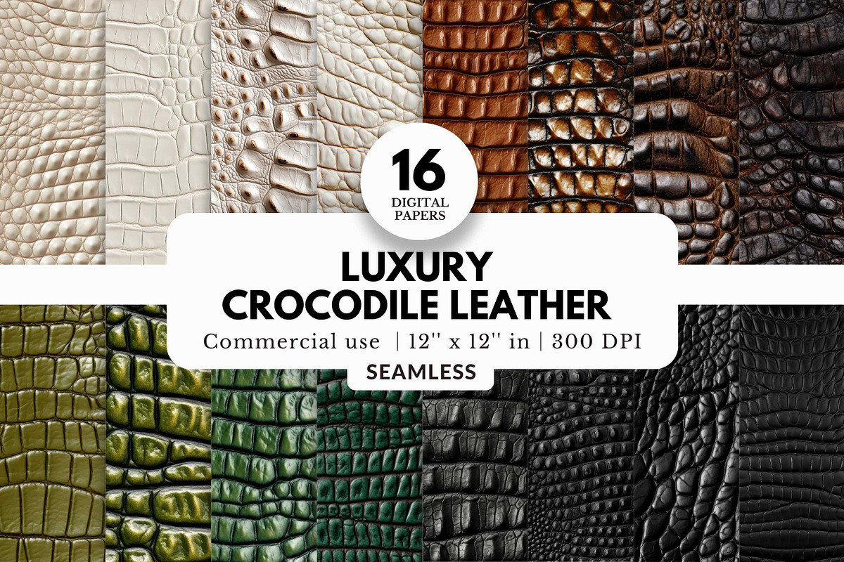 16 Luxury Crocodile Leather Textures, a Pattern Graphic by NorthWindPixels (Photo 1 of 4)