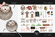 Cute garden watercolor clipart set, an Animal Illustration by Estudio 812 (Thumbnail 2 of 8)