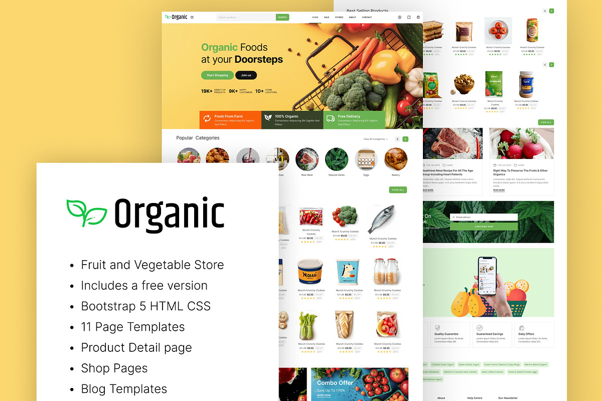Organic - Grocery Store Web Template, a HTML Template by TemplatesJungle (Photo 1 of 2)