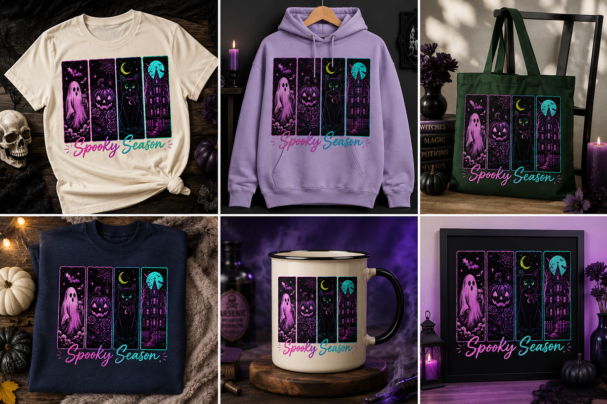 Retro Spooky Halloween Png Bundle, a Seasonal Illustration by Daisy Design (Photo 8 of 15)