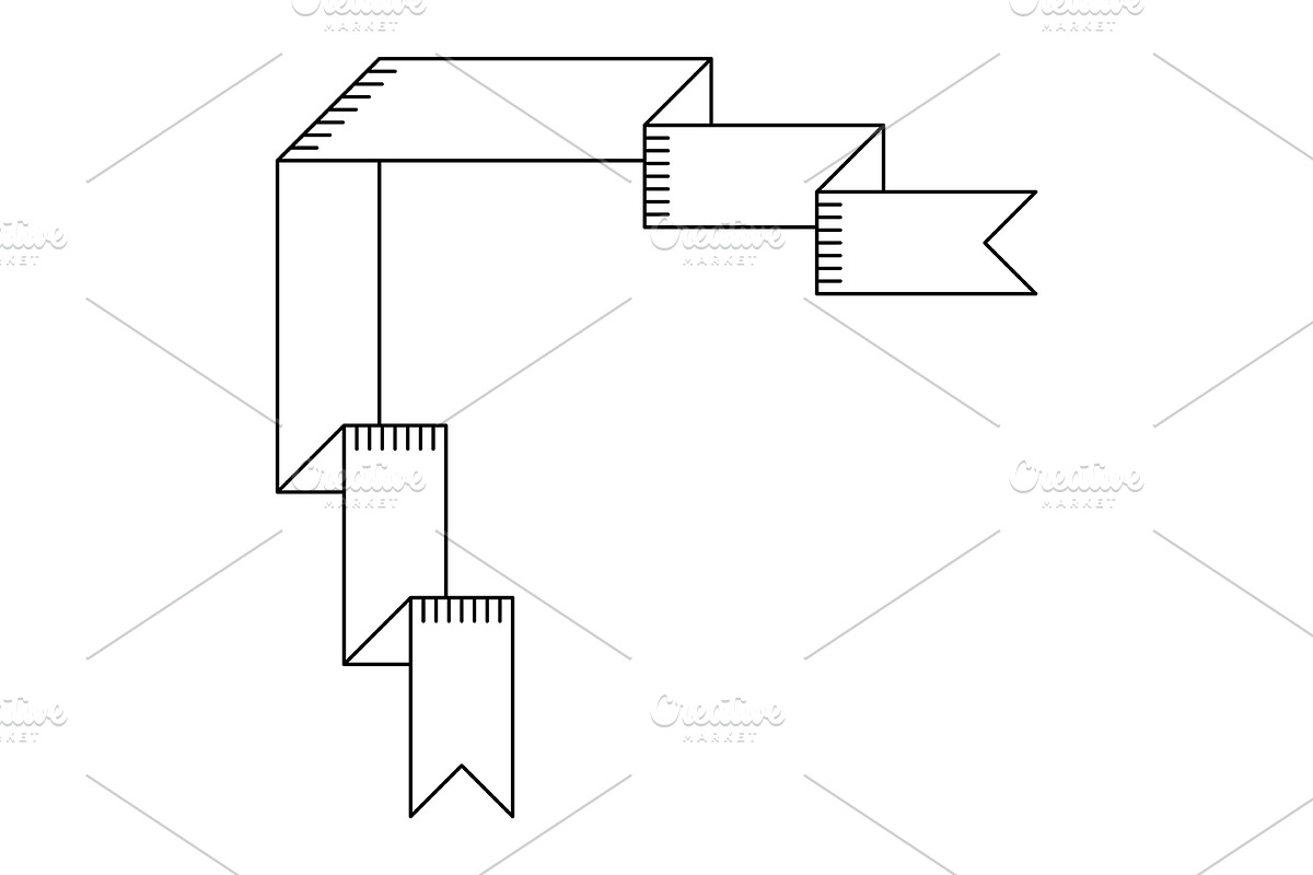 Illustration of ribbon corner., a Decorative Illustration by incomible