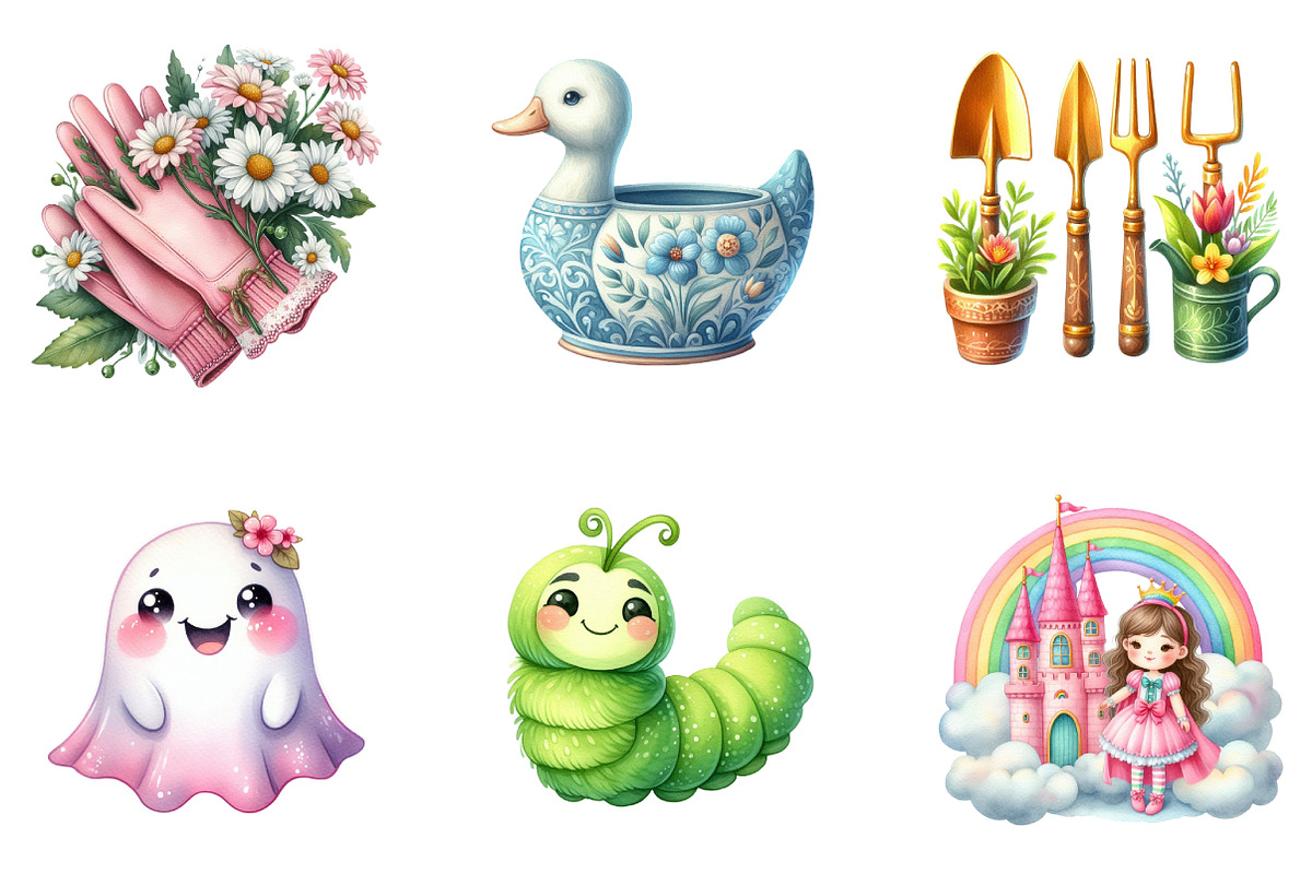 Happy spring clipart, an Illustration by CreationArt (Photo 4 of 7)