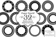 Round Vector Black Lace Frames, an Illustration by Amanda Ilkov (Thumbnail 1 of 4)