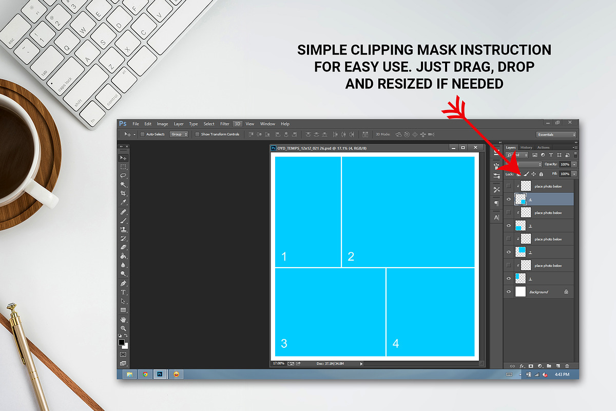 30 Square Photo Collage Templates, a Templates & Theme by DickyJiang Illustrations (Photo 5 of 6)