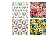 Pastel Easter flowers pattern, an Illustration by Designworld (Thumbnail 4 of 4)